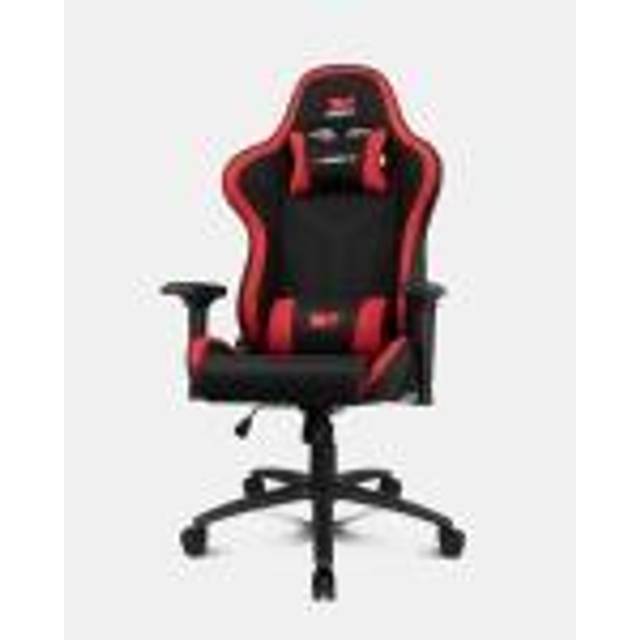 Drift GAMING Chair DR110 -DR110BR Gaming Chair, hochdichter Stoff, 4D-Armlehnen, geräuscharme Rollen, Klasse 4 Kolben, Neigung, Nacken-/Lendenwirbelkissen, schwarz/rot