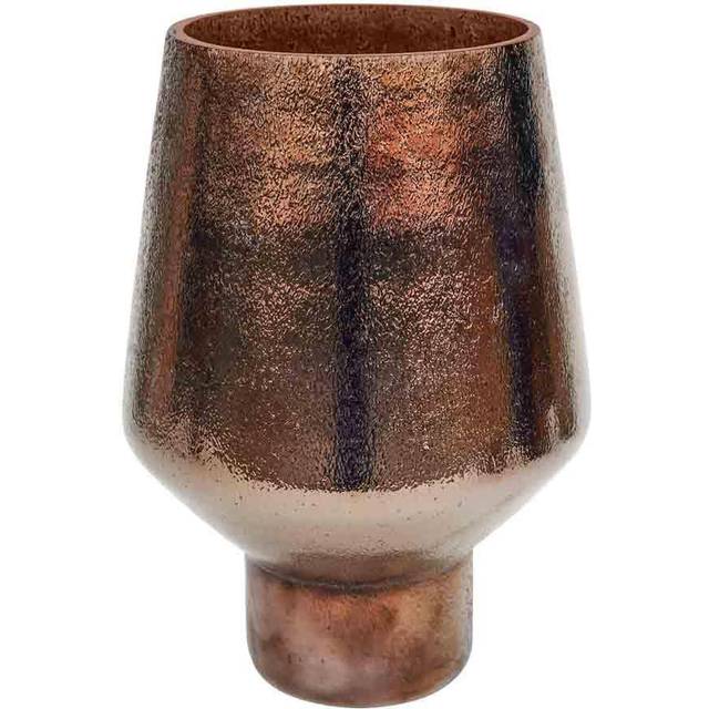 Metallic Bronze Glass Vase, Curved