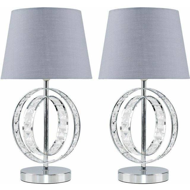Rothwell Pair of Silver Table Lamp - One Size