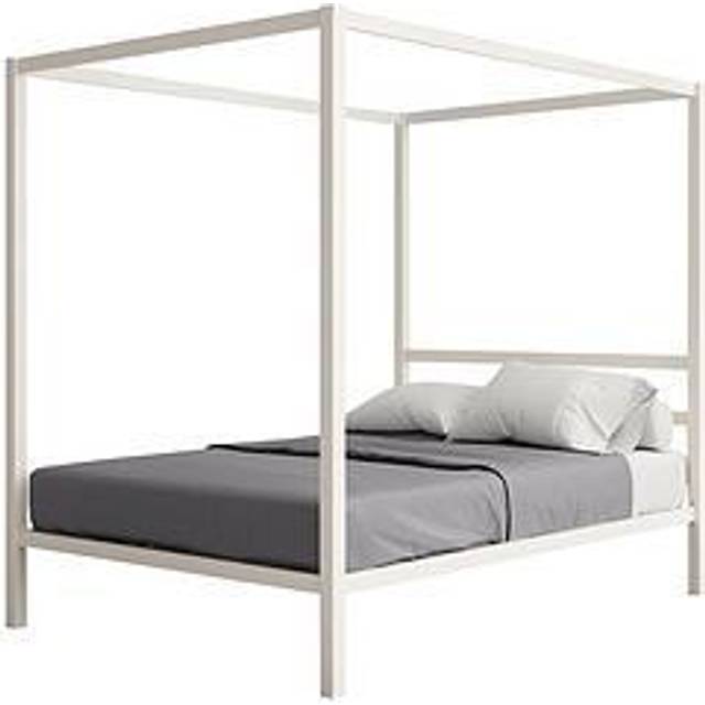 Dorel Modern Metal Canopy Bed Double White Metal Bed