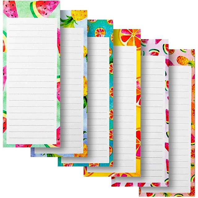 Juvale 6-Pack Magnetic Notepads for Refrigerator - Cute Grocery Shoppi