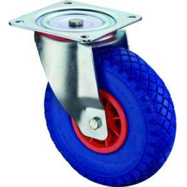 Lenkrolle D.260mm Trgf.160kg, m.Platte Radkörper Ku.PU blau