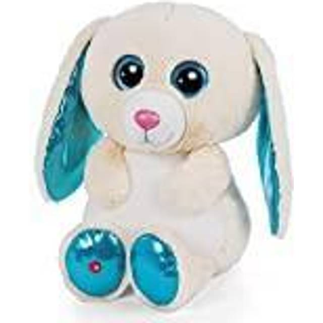 NICI Glubschis: Original – Glubschis Kaninen Wolli-Dot 45cm – Mjukleksak med Stora, Glittrande Ögon – Fluffiga Mjukisleksaker för Goseälskare