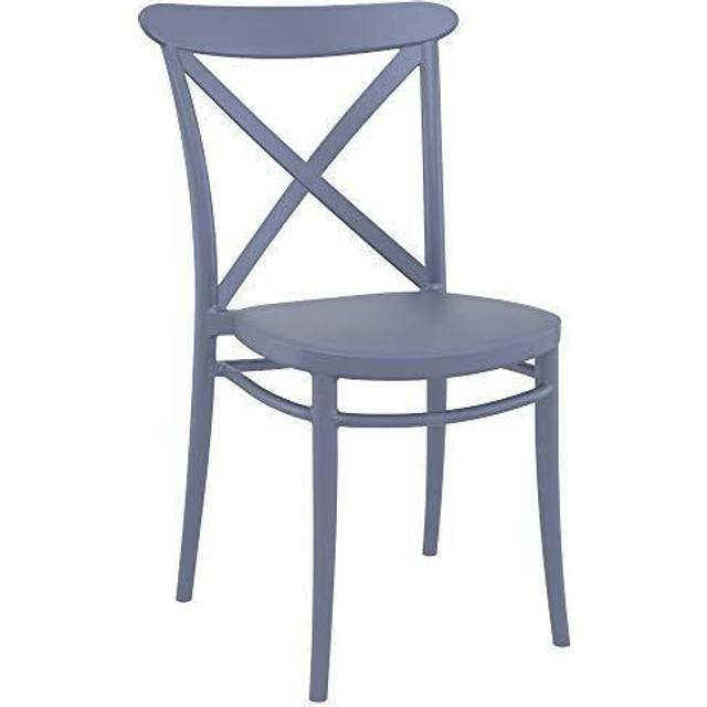 Cross Polypropylene Indoor and Outdoor Side Chair - Dark Grey