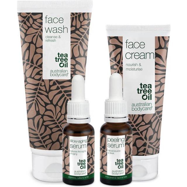 4-pack med anti aging-produkter för mogen hud (50+) â Anti-age Serum, Peeling Serum, rengöring och ansiktskräm mot rynkor