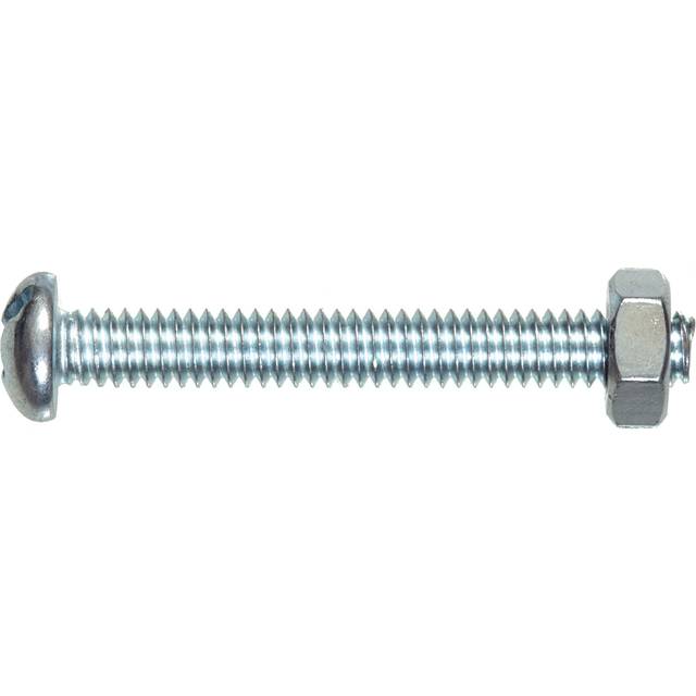 The Hillman Group 7671 Round Head Combo Machine Screw with Nut  8-32-Inch x 1-Inch  10-Pack