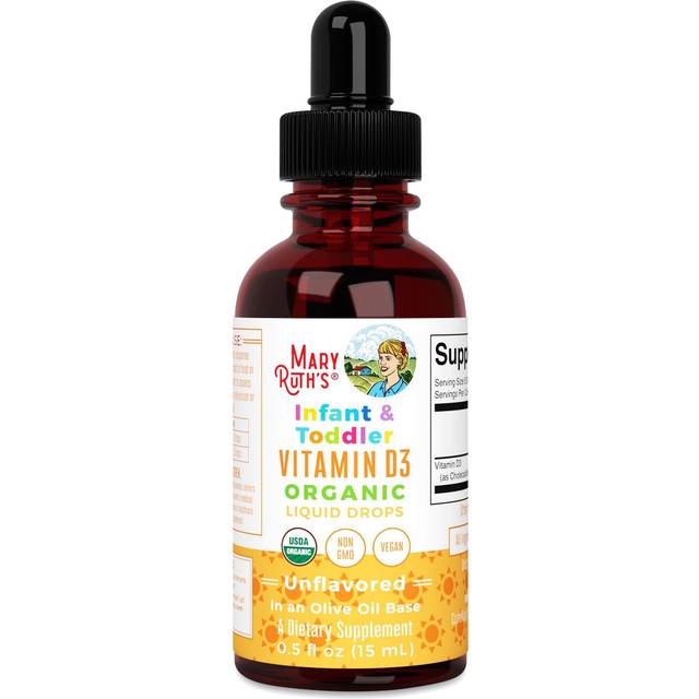 MaryRuth's  Organic Infant & Toddler Vitamin D3 Liquid Drops  6 Months - 3 Years  Unflavored  0.5 fl oz (15 ml)