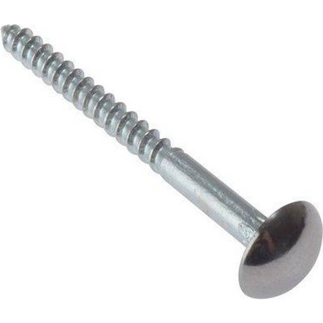 Forgefix Mirror Screw Chrome Domed Top Slotted CSK ST ZP 3/4in x 8 Bag 10 FORMS3
