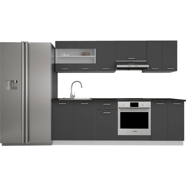 8-piece fitted kitchen kitchen unit complete kitchen 240 cm Esilo