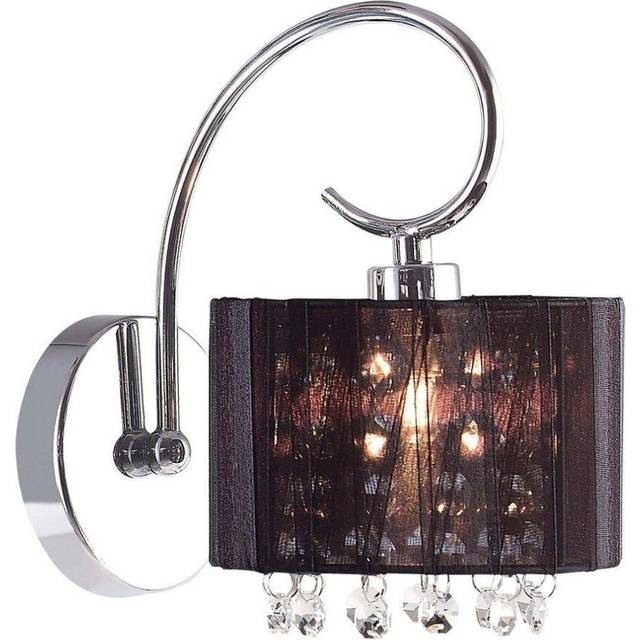 Span - Wall Lamp Black 1 Light with Crystal Shade, E14 - Italux