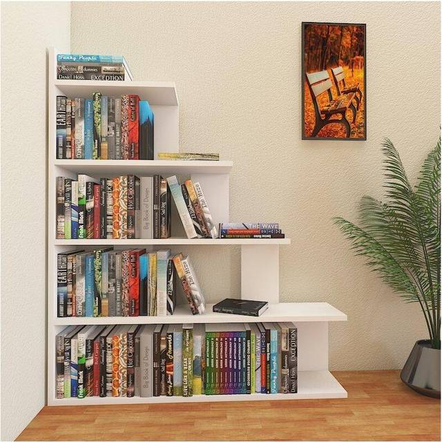 Decorotika Echo Modern 5-tier Ladder Bookcase Bookshelves - White, White