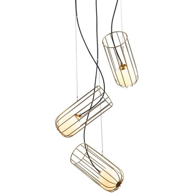 Luminosa Lighting Luminosa Modern Hanging Pendant Golden 3 Light  With Gold, White Shade, G9 - One Size