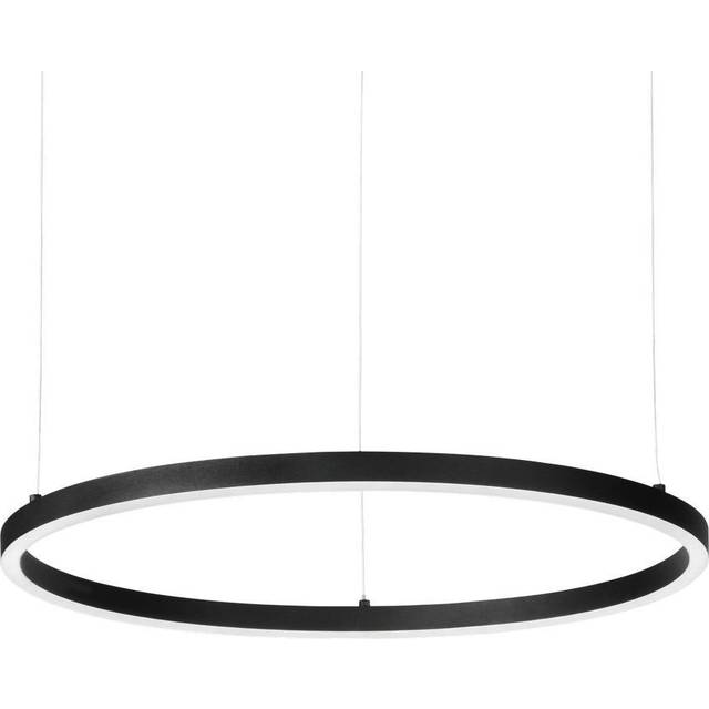 Ideal Lux ORACLE Slim DALI Dimmable Round 90cm Integrated LED Pendant Ceiling Light Black, 3000K