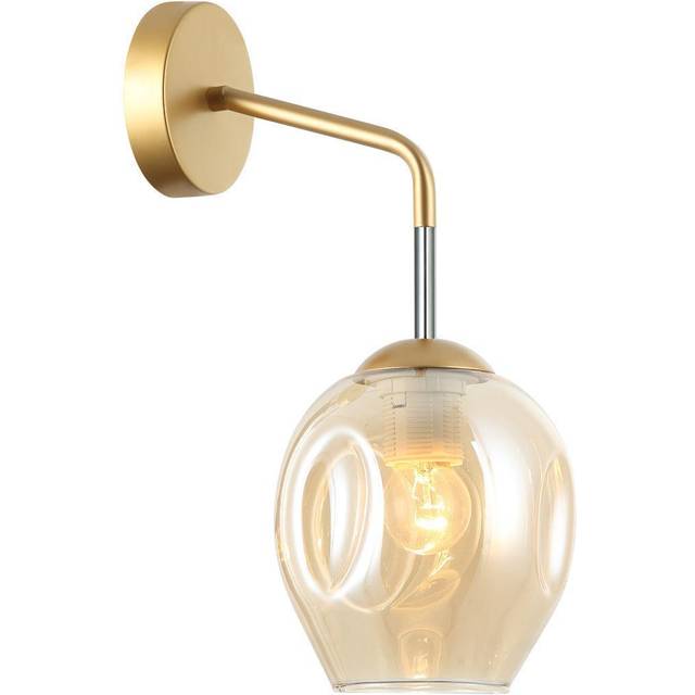 Luminosa Lighting Luminosa Modern Wall Lamp Golden, Honey 1 Light With Amber Shade, E27 - One Size