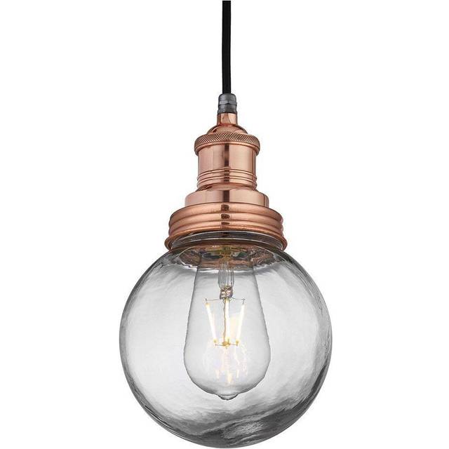 Brooklyn Outdoor & Bathroom Pendant, Copper Holder, Copper Ring, Globe Glass - One Size