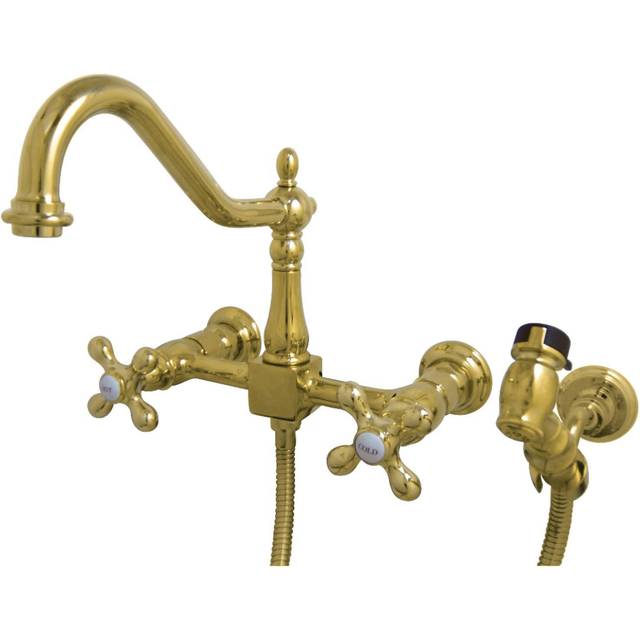 Kingston Brass KS1242AXBS Heritage 8 in. Wall Mount Kitchen Faucet wit