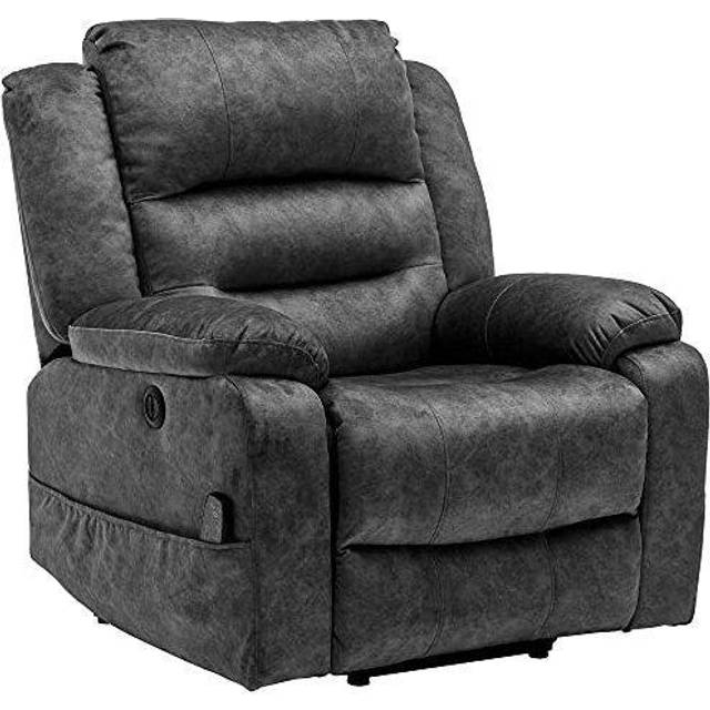 Electric Power Lift Recliner Chair Sofa Armchair with Massage and Heat 2 Side Pockets usb Ports for Living Room, Grey