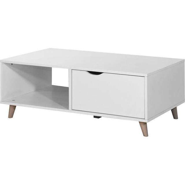 Pulford Coffee Table With 2 Drawers - White, White