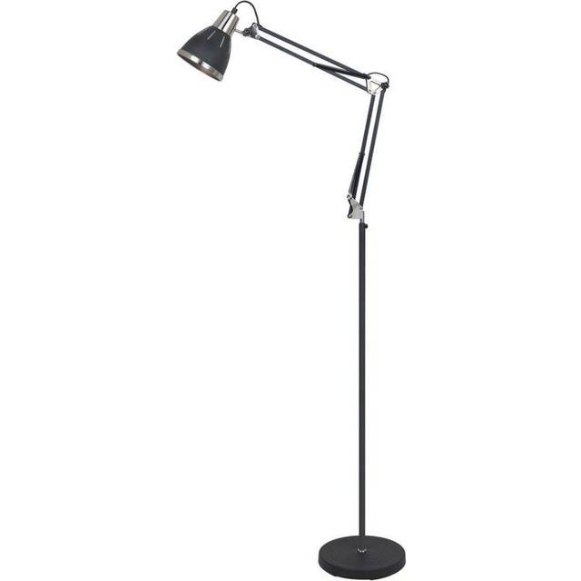 Remiro - Industrial And Retro Floor Lamp Black 1 Light with Steel Shade, E27 - Italux