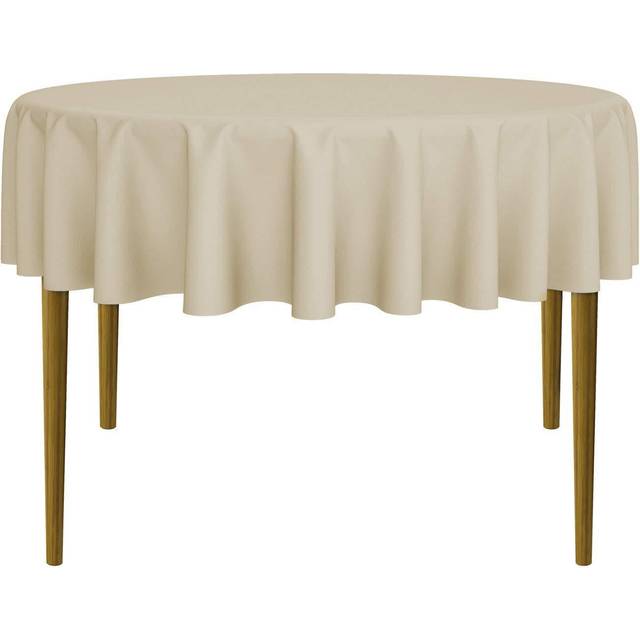 Lann's Linens - 70 Round Premium Tablecloth for Wedding/Banquet/Restaurant - Polyester Fabric Table Cloth - Beige
