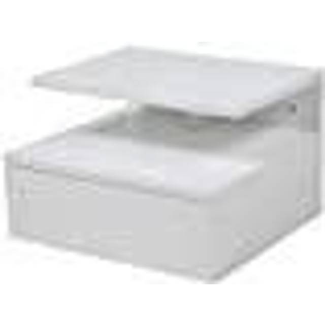 AC Design Furniture Fia nattduksbord med 1 låda i vitt, 1 st, väggskåp i minimalistisk stil med högglansig finish, litet nattduksskåp för väggmontering, B: 35 x H: 22,5 x D: 32 cm
