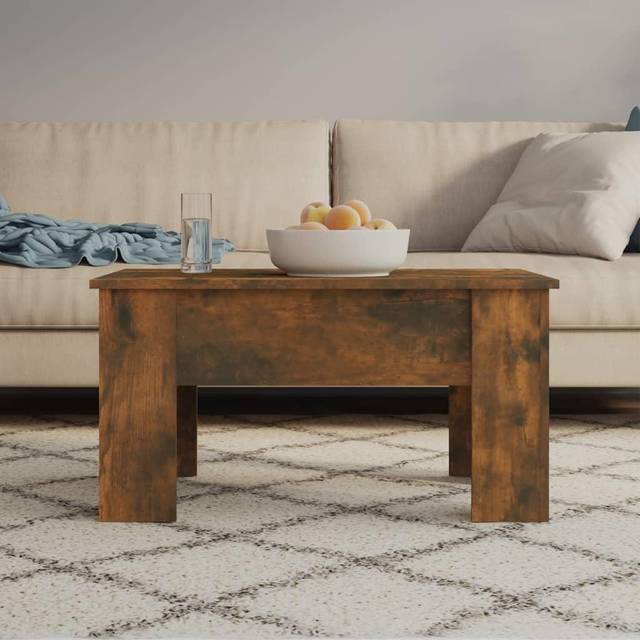 vidaXL Coffee Table Smoked Oak 79x49x41 cm Engineered Wood - Brown