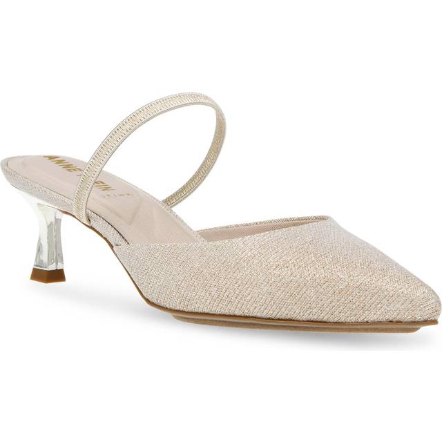 Anne Klein Women's Iella Convertible Sling Back in Platinum size 1.7"