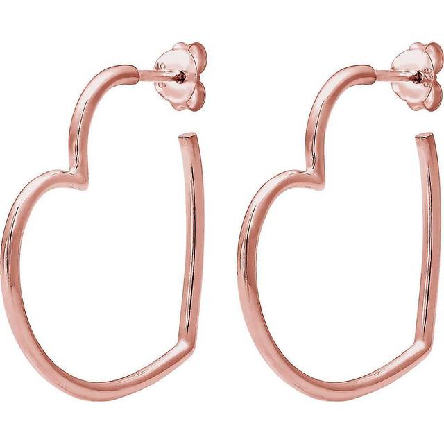 Elli örhängen damer kreoler hjärta filigran i 925 sterlingsilver, En storlek, Silver, Ej tillämpligt