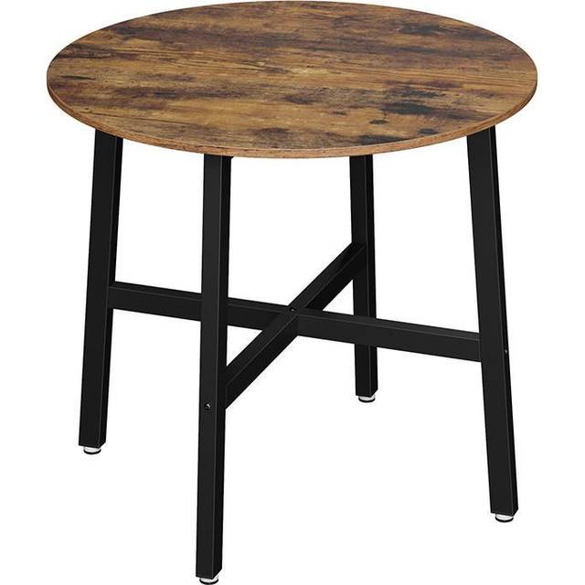Round Dining Table, Rustic Brown and Black