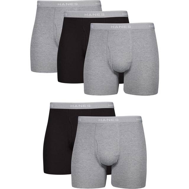 Hanes Men Hanes Boxer Briefs  Cool Dri Moisture-Wicking Underwear  Cotton No-Ride-up for Men  Multi-Packs Available