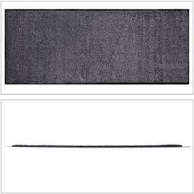 Grey Dirt Trapping Mat, Indoor Doormat, Large Dirt Catcher, Thin Door Mat, 80x200 cm, Black-Grey - Relaxdays