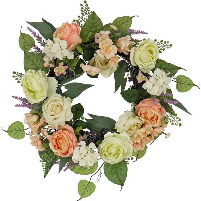 National Tree Company 24In Rose And Peony Flowers Wreath