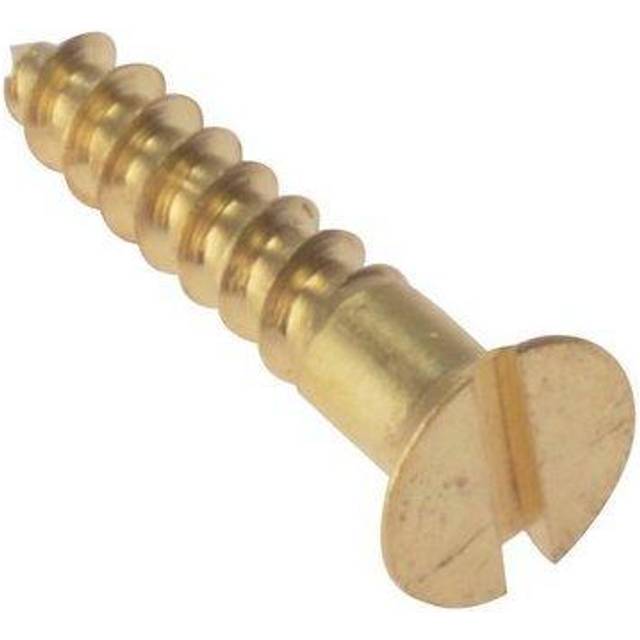 Forge CSK346BR Wood Screw Slotted CSK Solid Brass 3 / 4in x 6 Box of 200