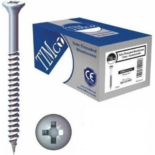 TIMCO Twinthreaded Woodscrews Pz Double Countersunk Zinc - 00104CWZ -- you get 4
