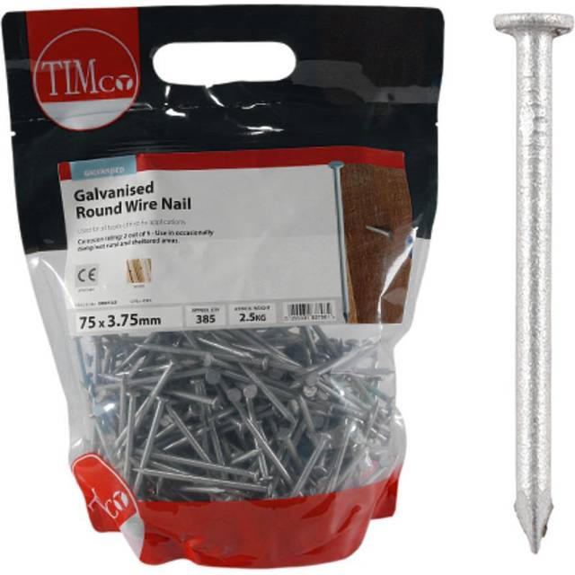 TIMCO Round Wire Nails Galvanised - GRW75LB- you get 3
