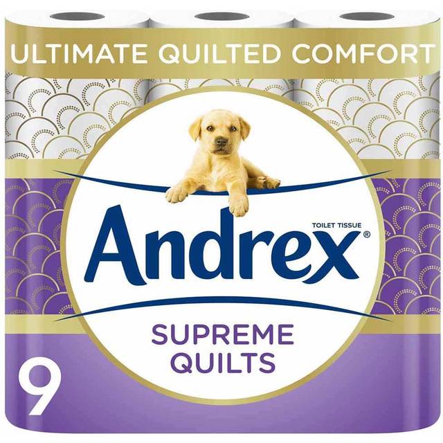 Andrex Supreme Quilts Toilet Tissue Standard Rolls 9 Rolls