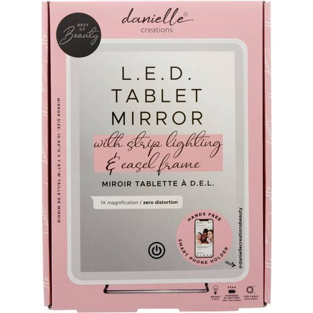 Danielle Creations Make-Up LED Strip Lighting Tablet Mirror & Easel Frame
