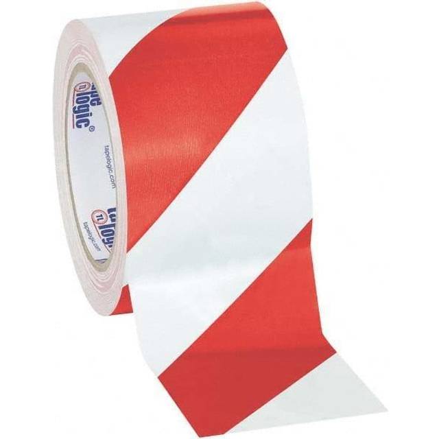Box Partners T9336RW 3 in. x 36 yds. Red-White Striped Vinyl Safety Tape