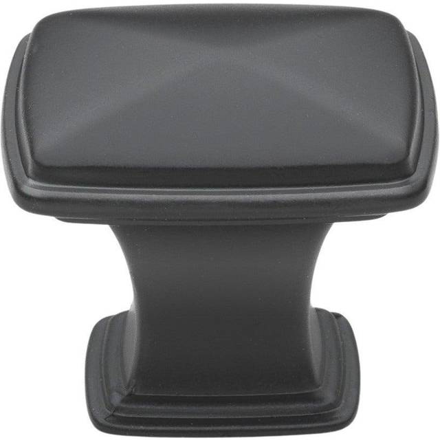 GlideRite 1-1/4 Inch Square Decorative Cabinet Knob, Pack of 10, Matte Black, 81091-MB-10