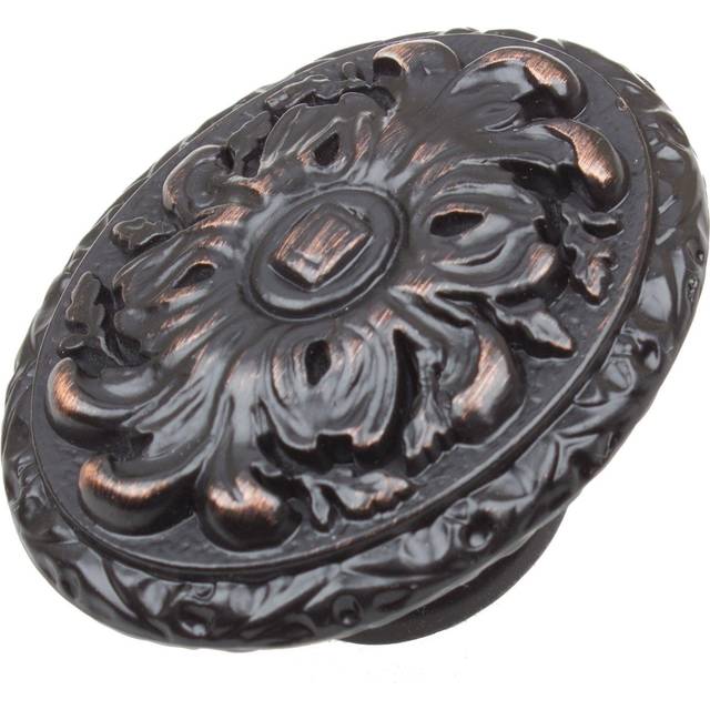 GlideRite Hardware 5710-ORB-10 2 inch Old World Ornate Oval Cabinet Knobs 10 Pack  Oil Rubbed Bronze Finish  10 Count