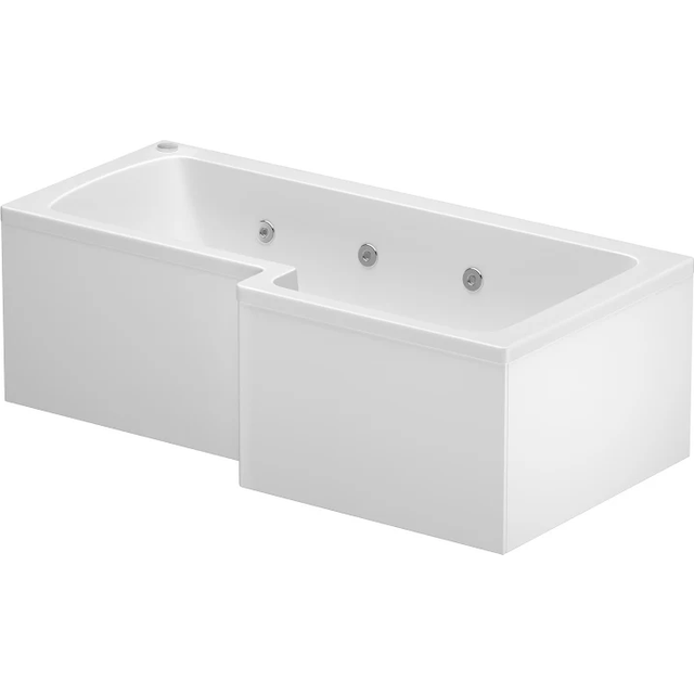 Vitura L Shape Whirlpool Shower Bath 8 Jets - 1700 x 850mm Right Hand