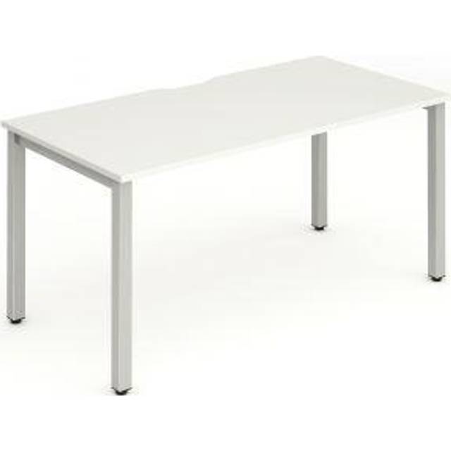 Evolve Single Silver Frame Bench Desk 1400 White - BE131
