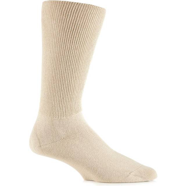 1 Pair Beige Footnurse Oedema Extra Wide Cotton Socks Men's 9-12 Mens - Iomi - Cream