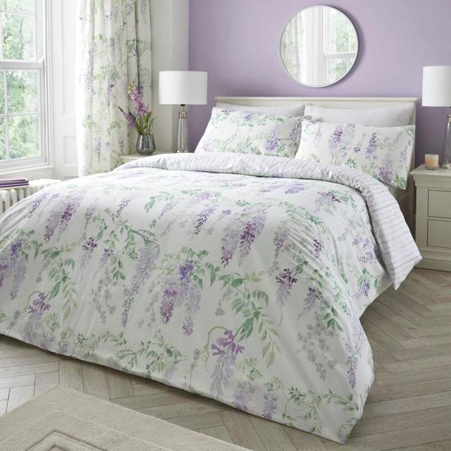 Dreams & Drapes Wisteria Duvet Cover Bedding Set Lilac - Purple