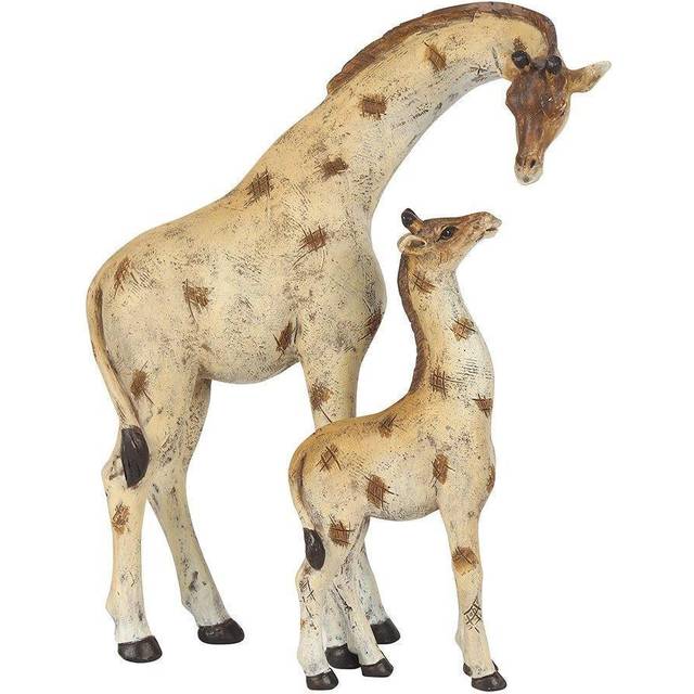 Something Different Stand Tall Giraffe Mother And Baby Ornament, Yellow