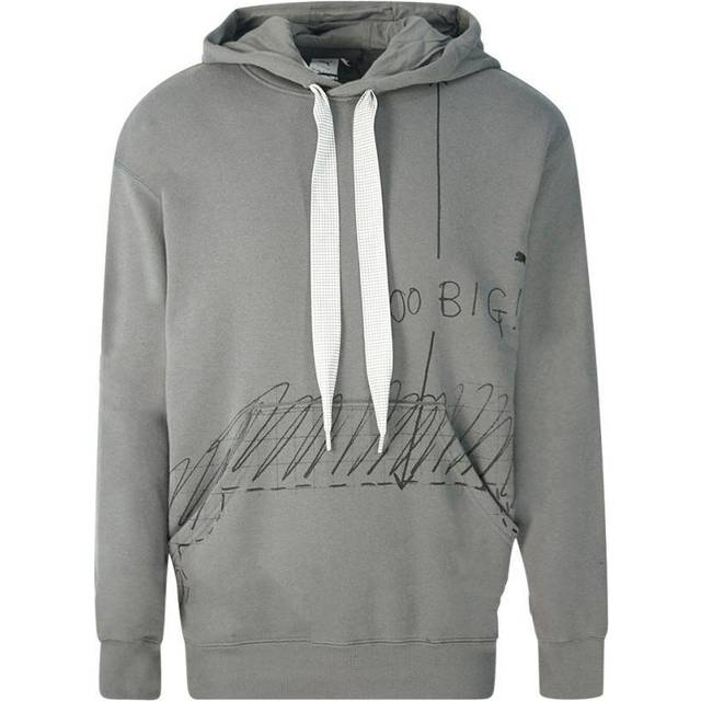 Puma Mens x Michael Lau Too Big Graphic Grey Hoodie Cotton - Size X-Small