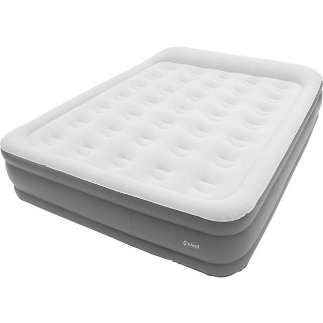 Outwell camping air bed & built in pump flock superior double guest mattress
