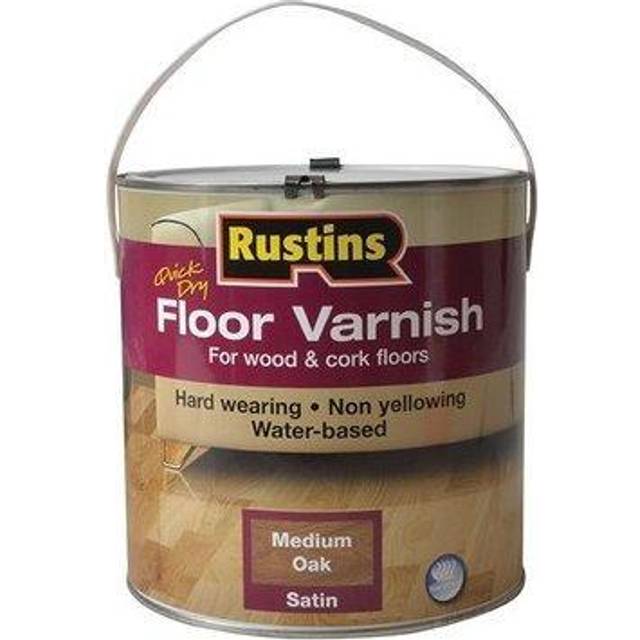 Rustins Quick Dry Coloured Floor Varnish Medium Oak 2.5 litre RUSQDCFVMO25