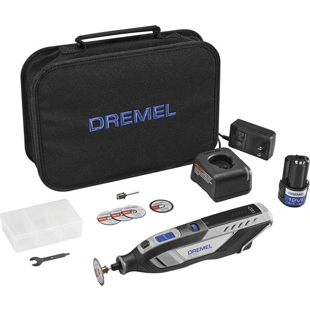Dremel 8250 12V Lithium-Ion Battery Ergonomic Body, Consistent and Powerful Cordless Rotary Tool in Black/Gray