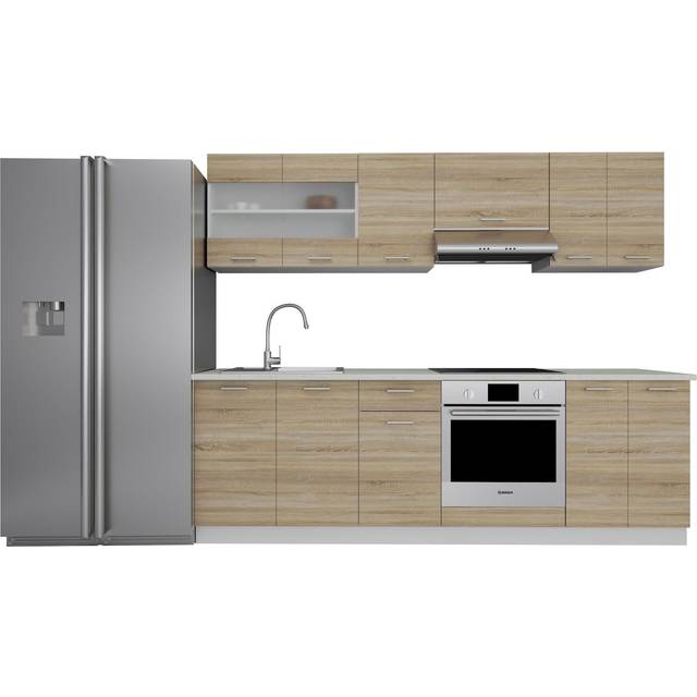8-piece fitted kitchen kitchen unit complete kitchen 240 cm Esilo
